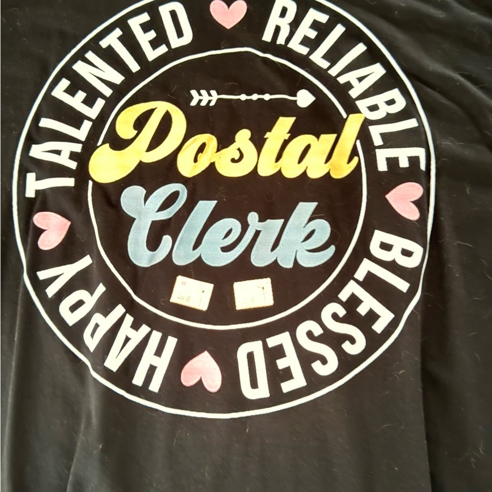 USPS Men’s Black Postal Worker Graphic T-shirt Postal Clerk